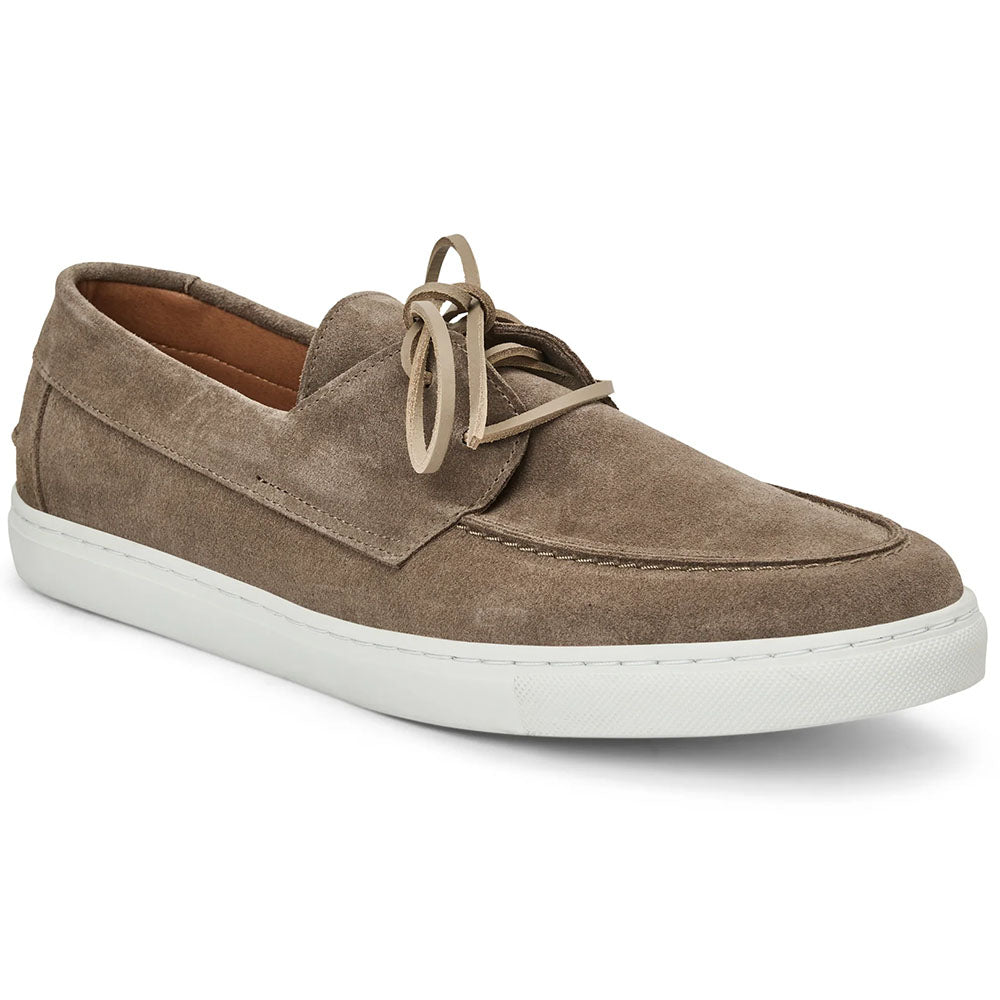 Bruno Magli Novoli Italian Suede Boat Shoe Taupe