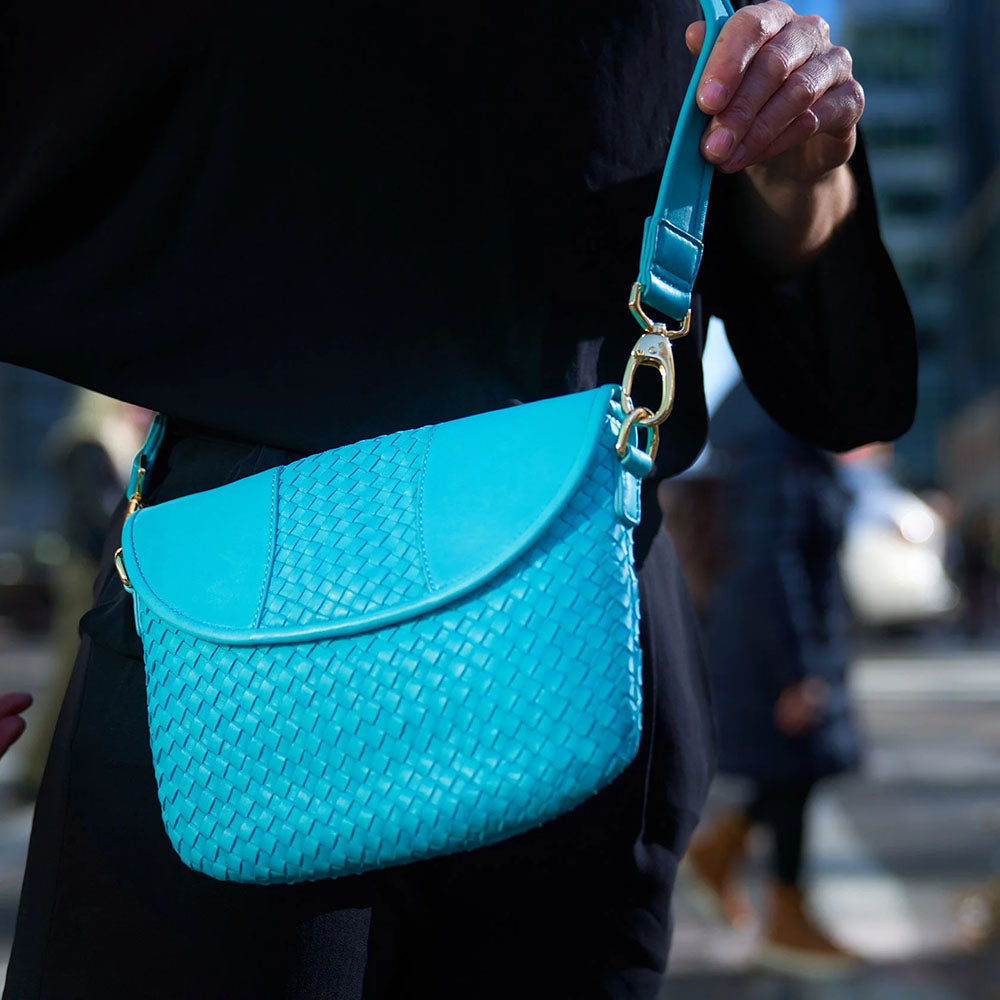 Robert Zur Women's Nola True Glove Woven Bag Aqua