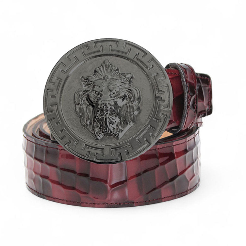 Emilio Franco Couture NS1 Patent Croco Print Belt Burgundy Combo