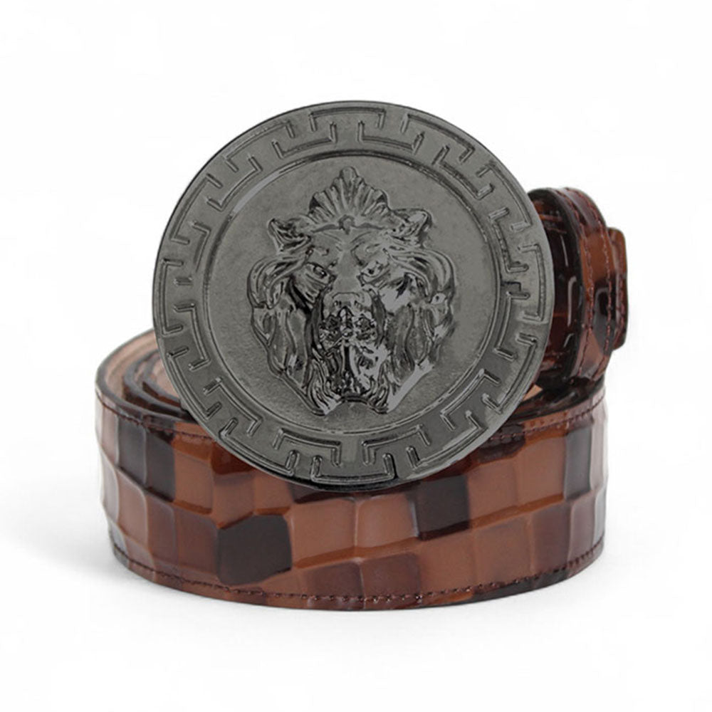 Emilio Franco Couture NS1 Patent Croco Print Belt Chocolate Combo