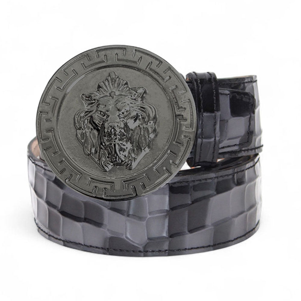 Emilio Franco Couture NS1 Patent Croco Print Belt Grey Combo