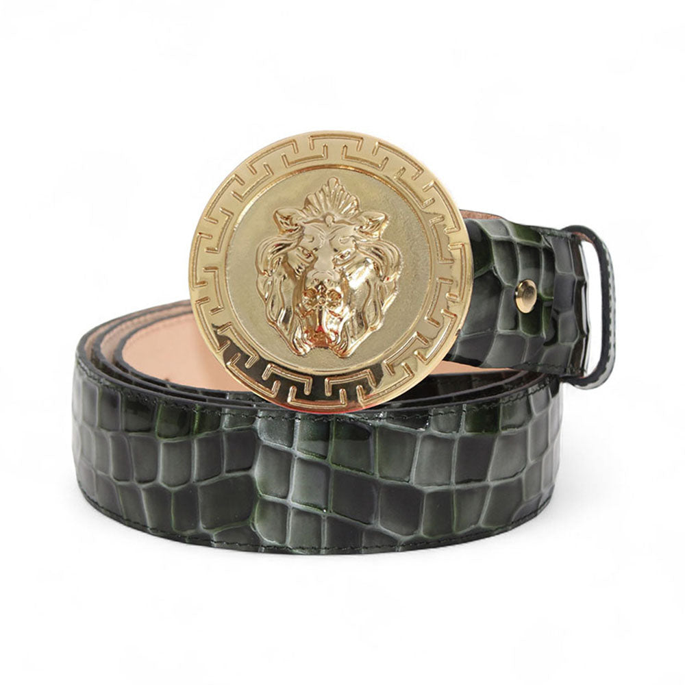 Emilio Franco NS1 Patent Croco Print Belt Green Combo