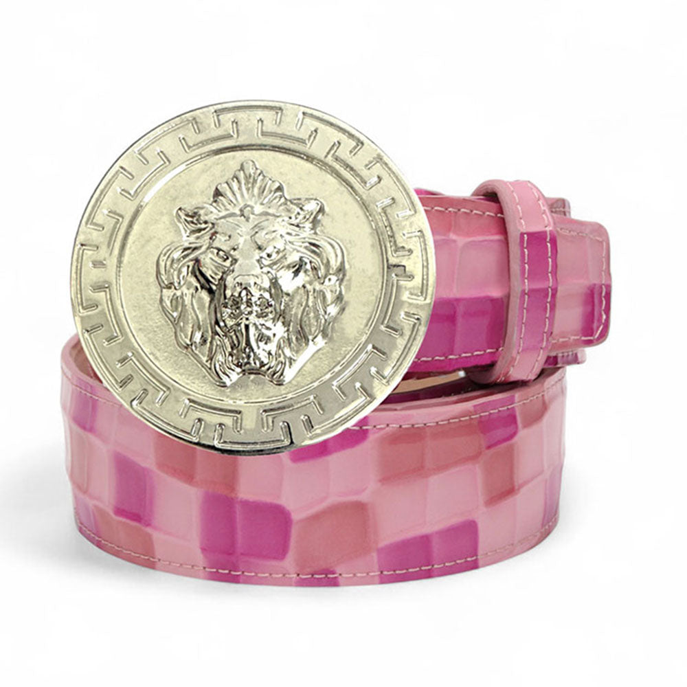 Emilio Franco Couture NS1 Patent Croco Print Belt Pink Combo