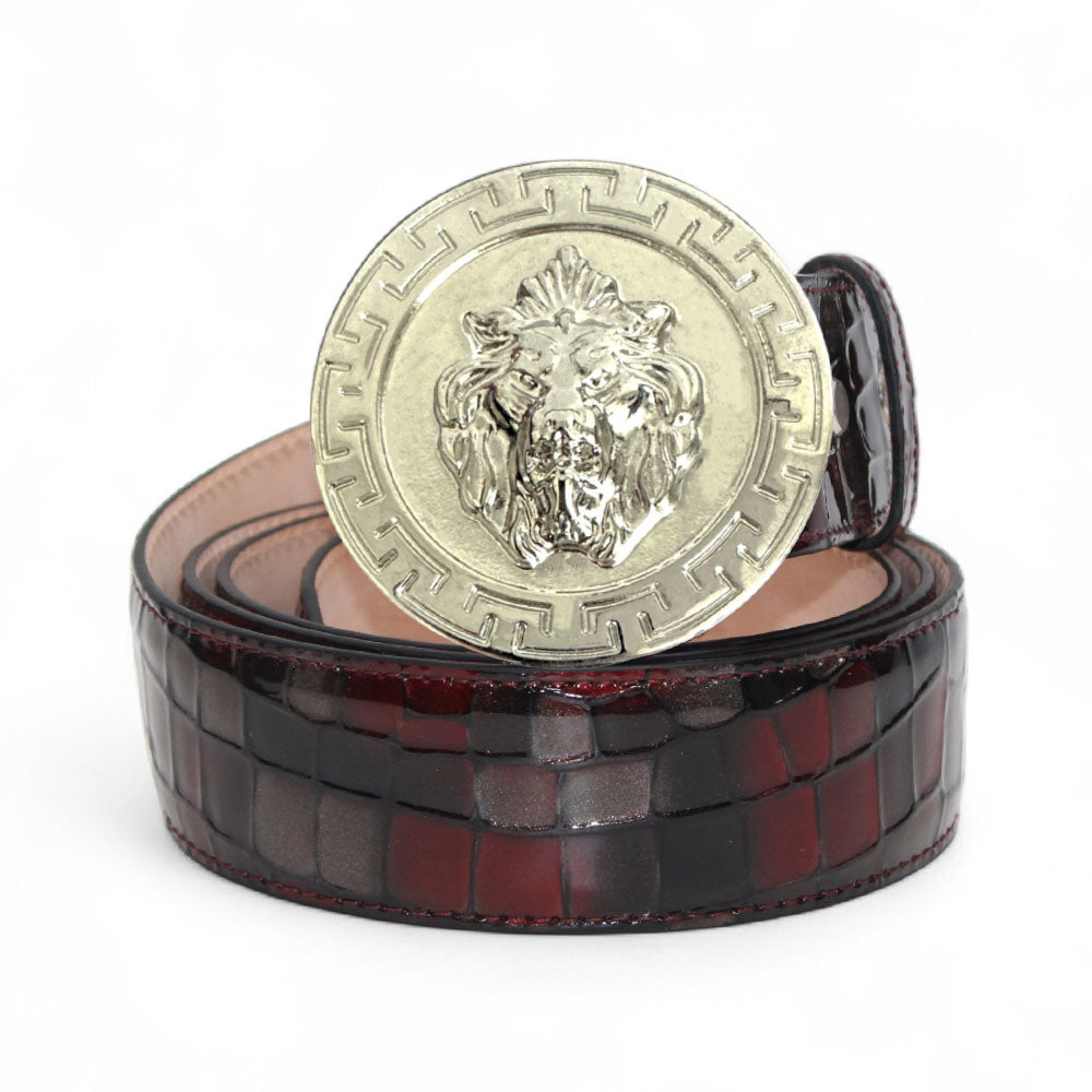 Emilio Franco Couture NS1 Patent Croco Print Belt Red / Grey