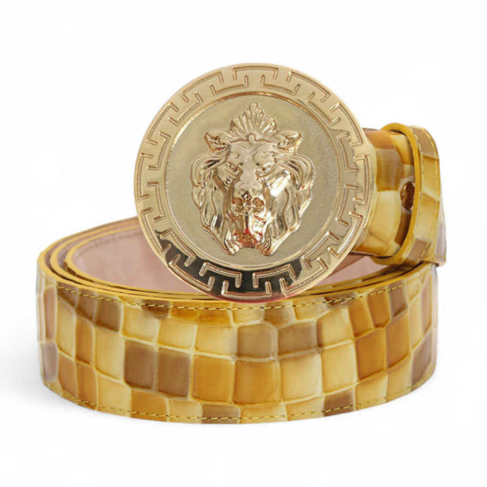 Emilio Franco NS1 Patent Croco Print Belt Yellow Combo