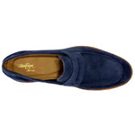 Alan Payne Naples Suede Penny Loafers Navy