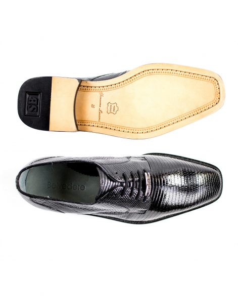 Belvedere Olivo Lizard Shoes Black