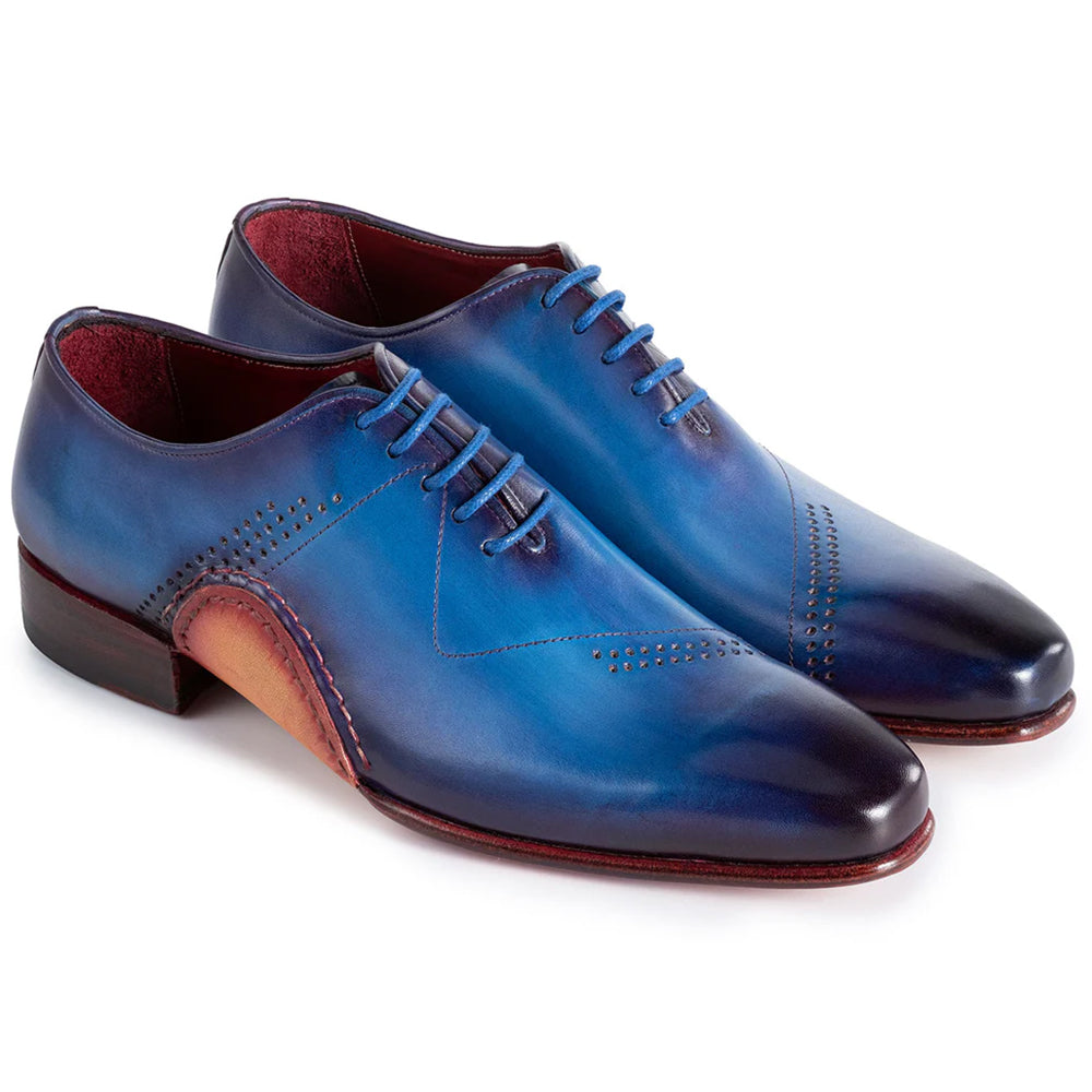 Paul Parkman Opanka Construction Hand-Painted Oxfords Blue