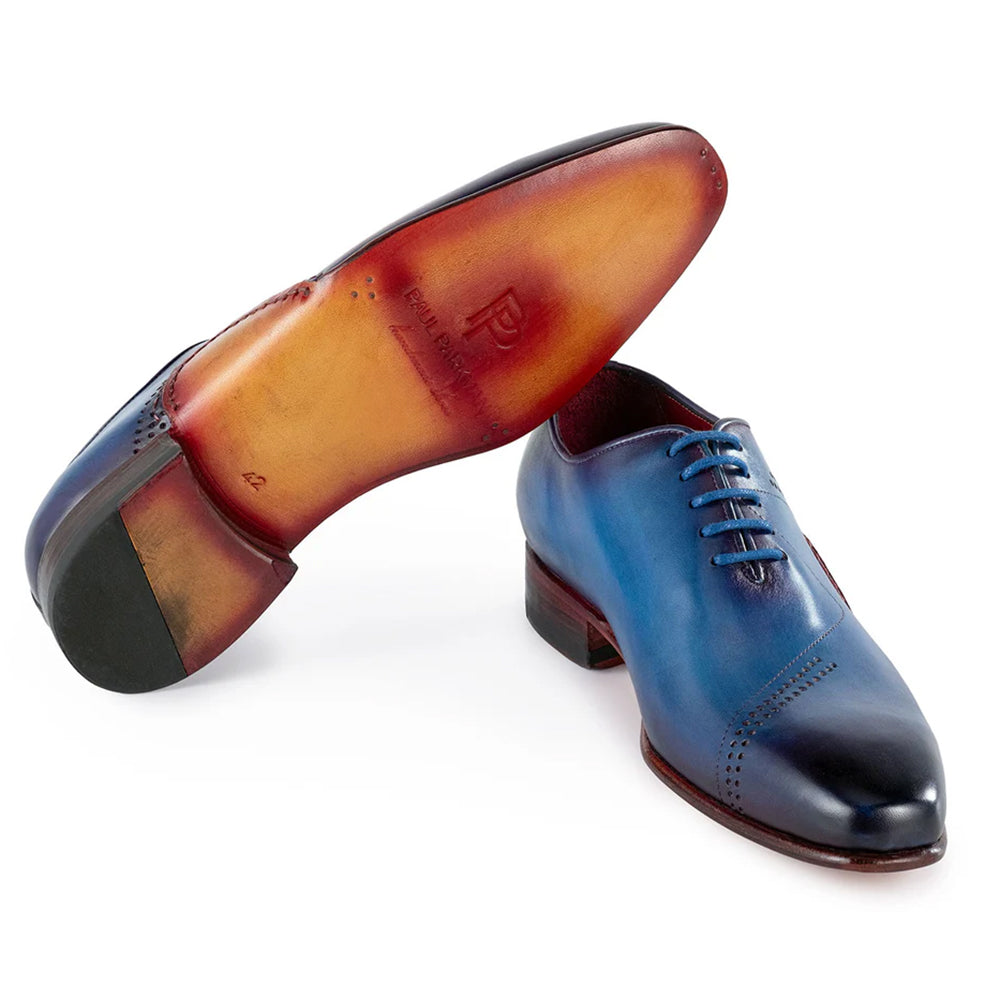 Paul Parkman Opanka Construction Hand-Painted Oxfords Blue