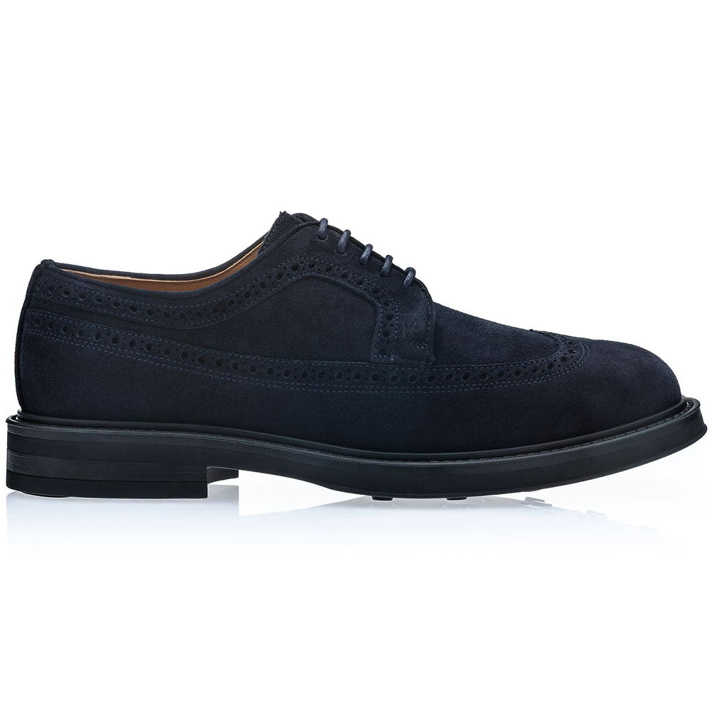 Moreschi Ortica Suede Wingtip Derby Blue