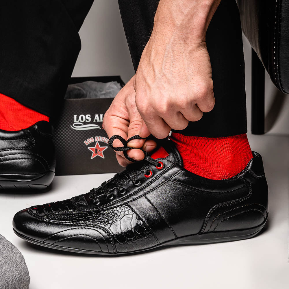 Los Altos Ostrich Leg Sneakers Black