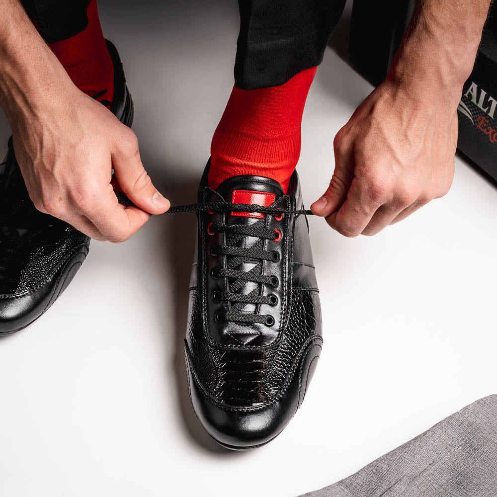 Los Altos Ostrich Leg Sneakers Black