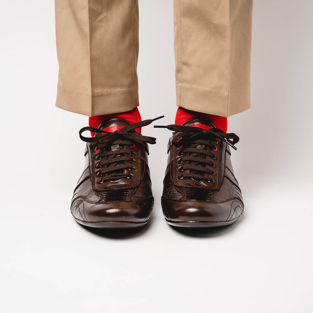 Los Altos Ostrich Leg Sneakers Brown