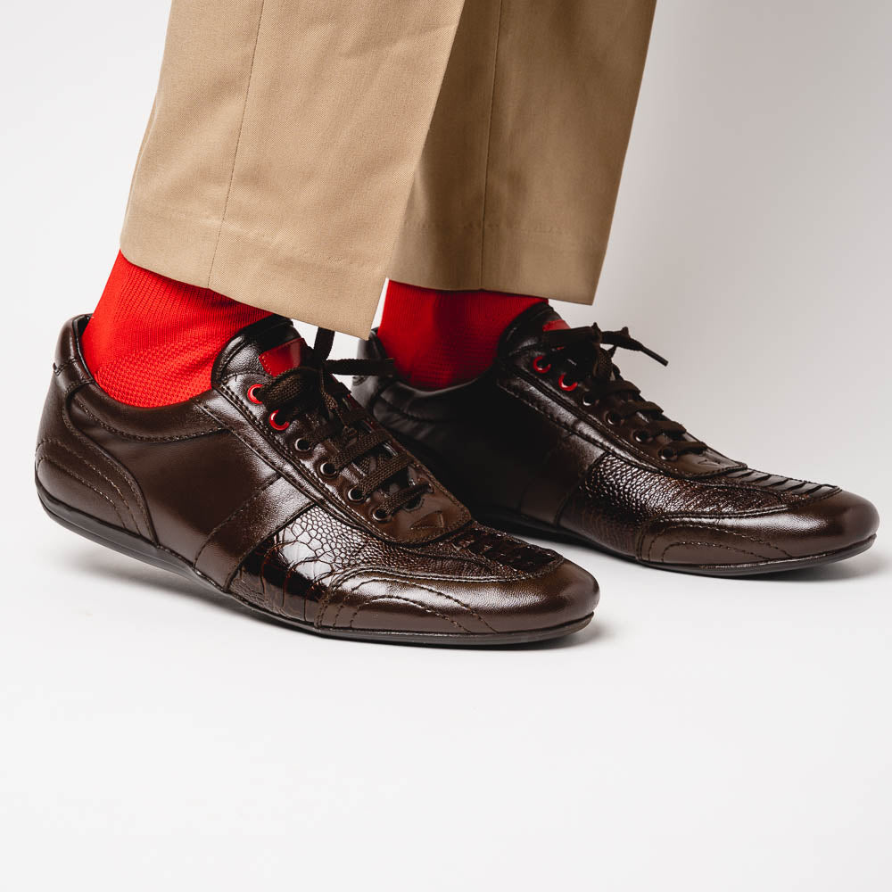 Los Altos Ostrich Leg Sneakers Brown