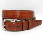Torino Leather Ostrich Leg with Polished Nickel Buckle - Saddle