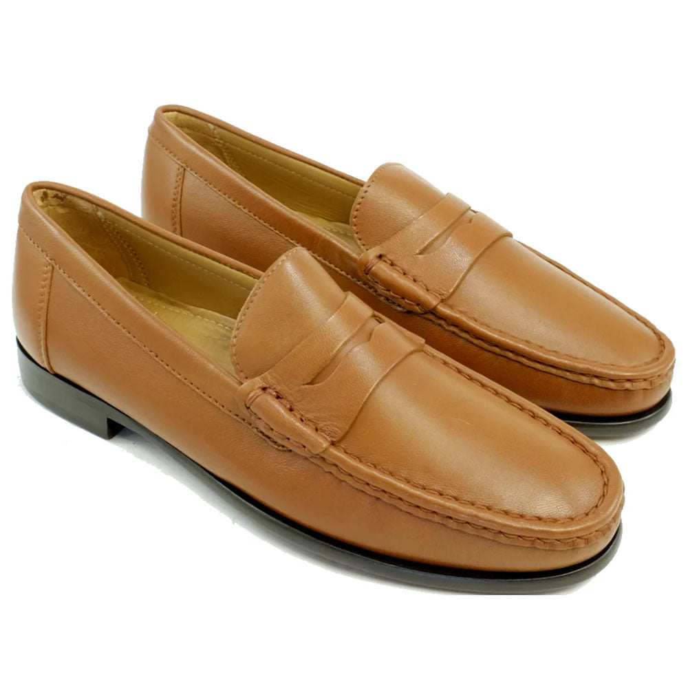 Alan Payne Paddock Sheepskin Penny Loafer Tan