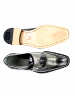 Belvedere Pasta Lizard Wingtip Monk Strap Shoes Black / Gray