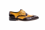 Belvedere Pasta Lizard Wingtip Monk Strap Shoes Brown / Camel
