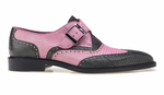 Belvedere Pasta Lizard Wingtip Monk Strap Shoes Pink / Gray