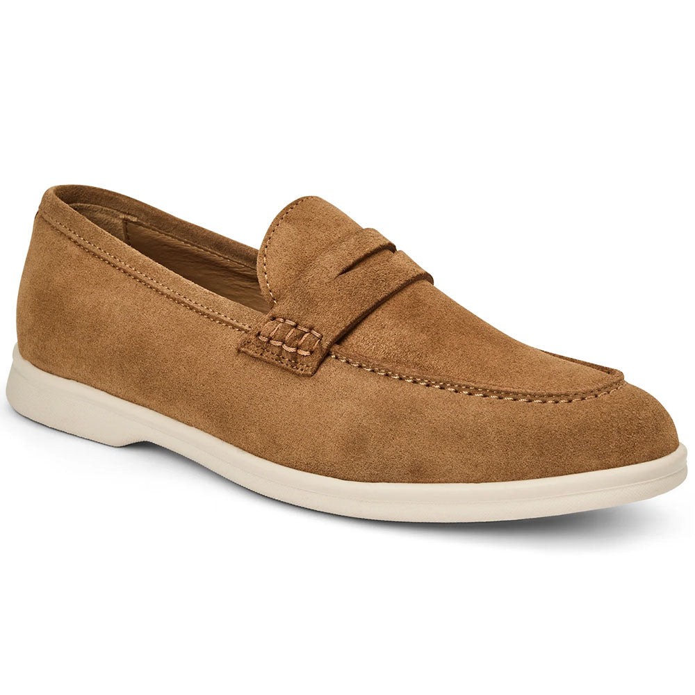 Bruno Magli Patrizio Italian Suede Penny Loafer Cognac