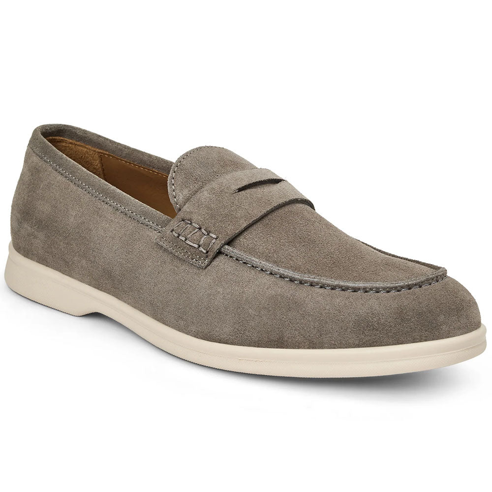 Bruno Magli Patrizio Italian Suede Penny Loafer Grey