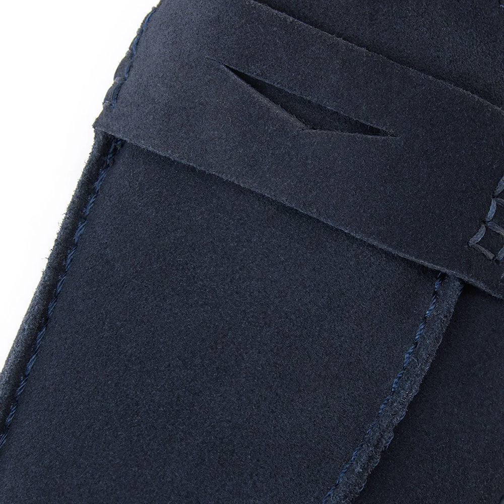 Bruno Magli Patrizio Italian Suede Penny Loafer Navy