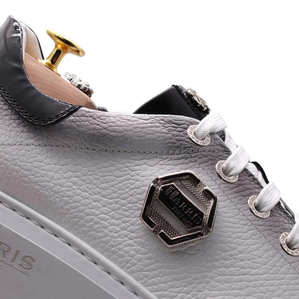 Harris Firenze 1913 Crocodile Print Leather Sneaker White