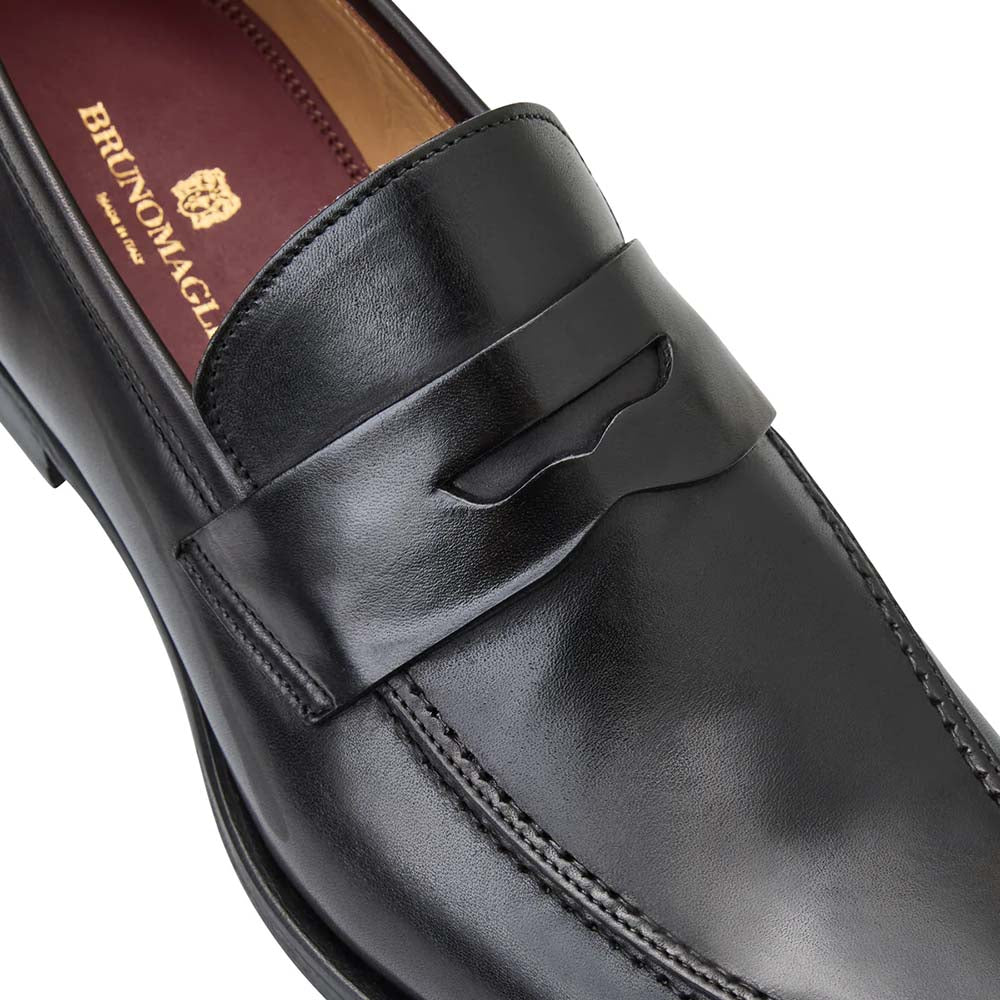 Bruno Magli Payton Burnished Penny Loafer Black