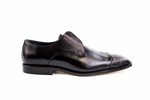 Belvedere Pisa Ostrich & Calfskin Cap Toe Shoes Black