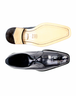 Belvedere Pisa Ostrich & Calfskin Cap Toe Shoes Navy