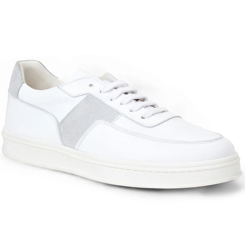 Bruno Magli Ponza Suede & Leather Sneaker White / Ice