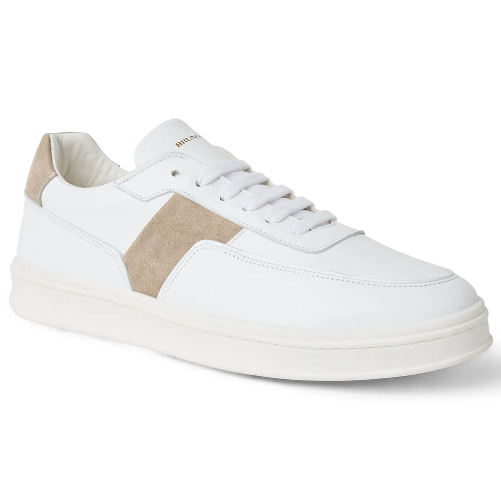 Bruno Magli Ponza Suede & Leather Sneaker White / Beige
