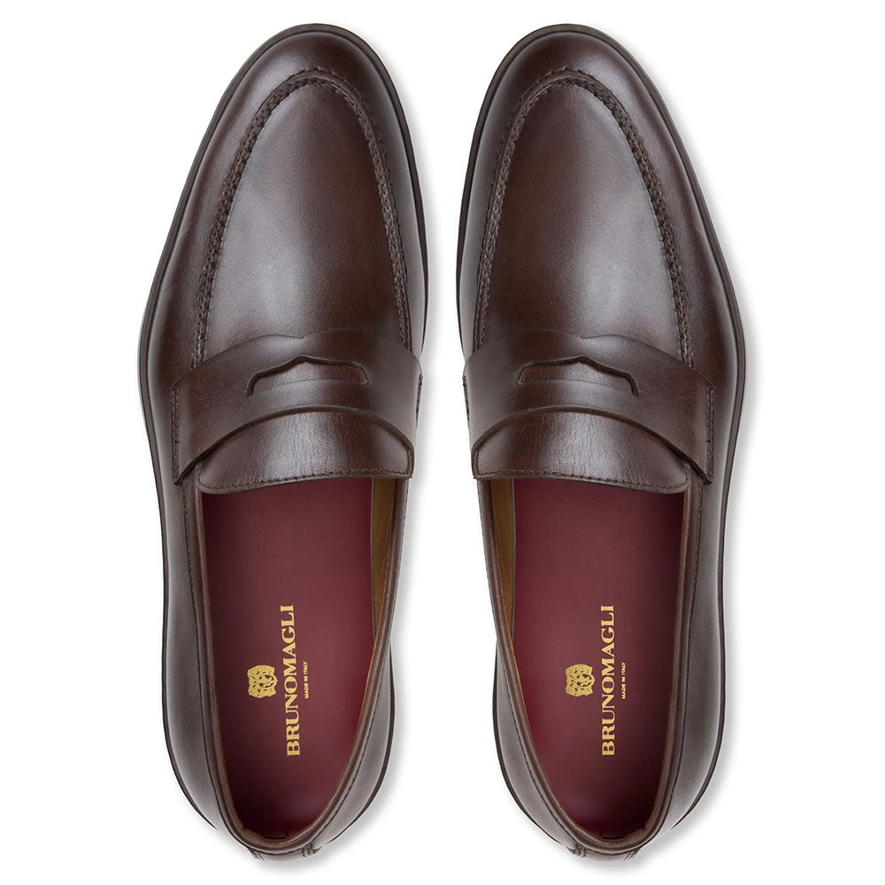 Bruno Magli Prato Leather Slip-On Loafer Dark Brown