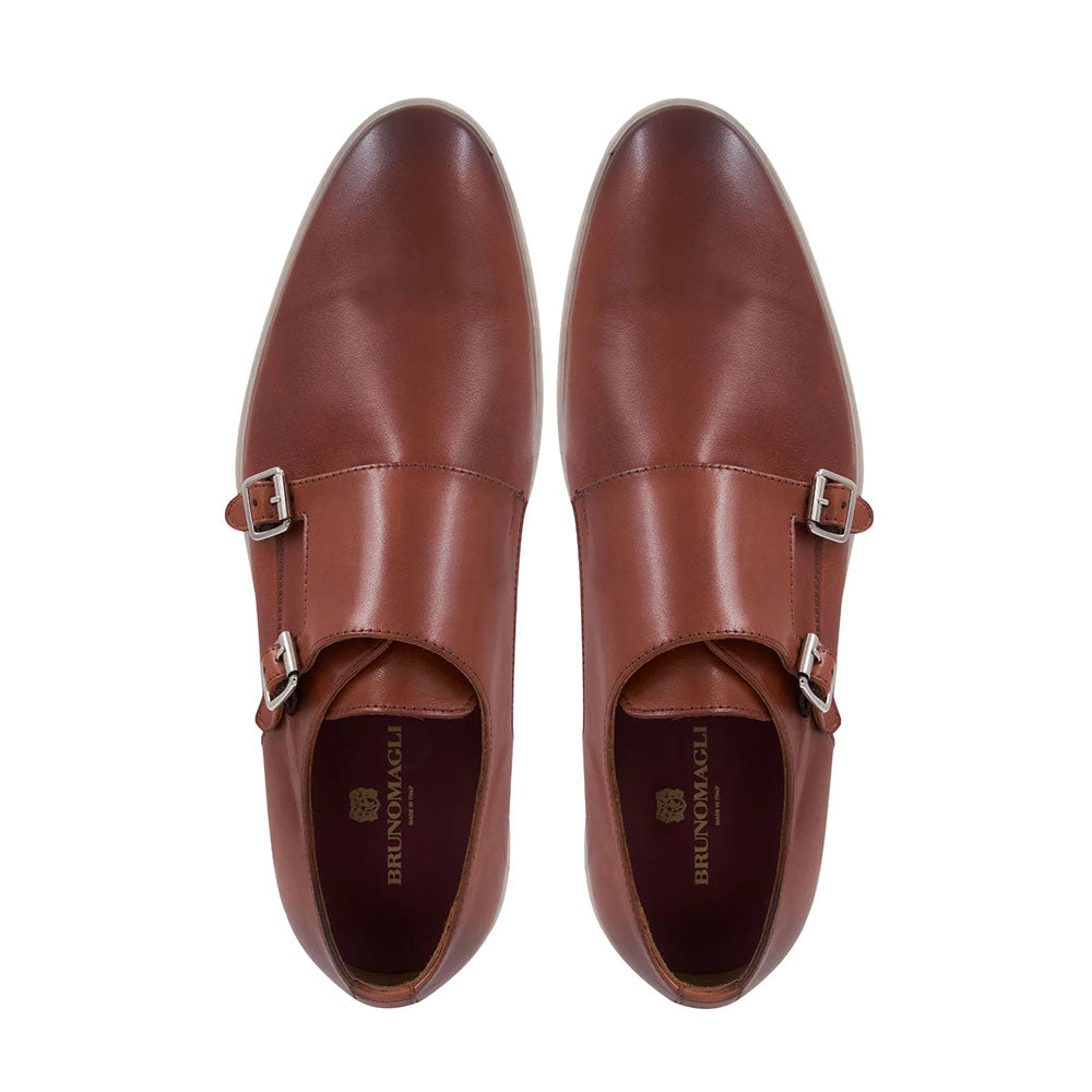 Bruno Magli Palestro Double Monk Strap Loafer Cognac