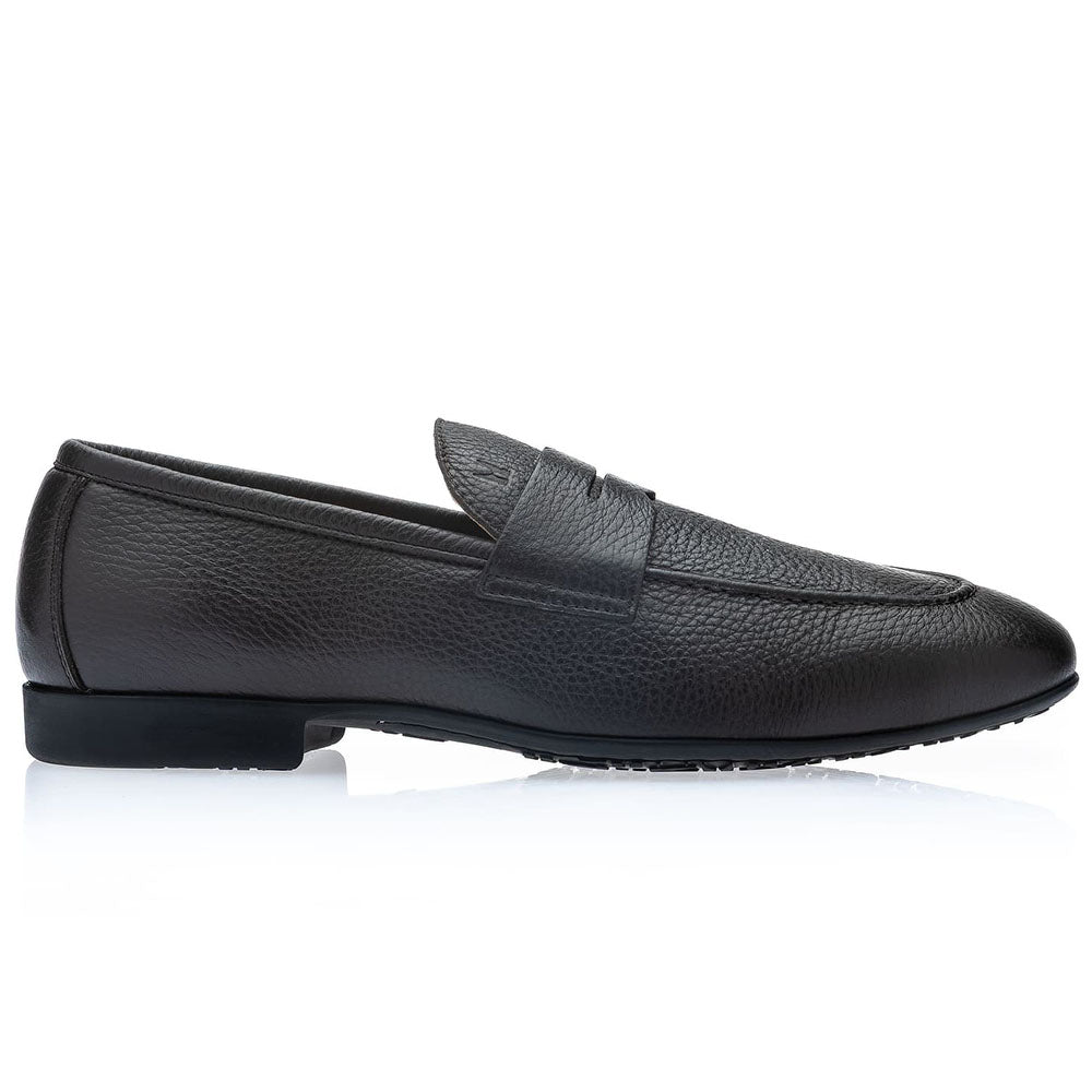 Moreschi Palestro Deerskin Penny Loafer Dark Brown