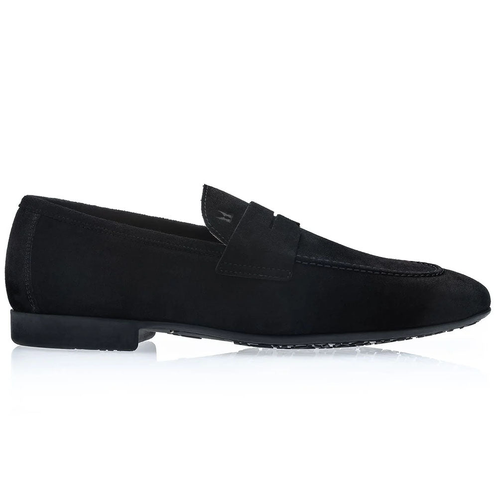 Moreschi Palestro Suede Penny Loafer Black
