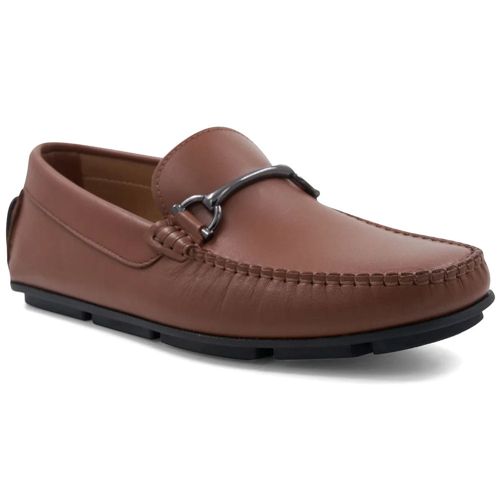 Bruno Magli Parker Leather Bit Moccasin Cognac