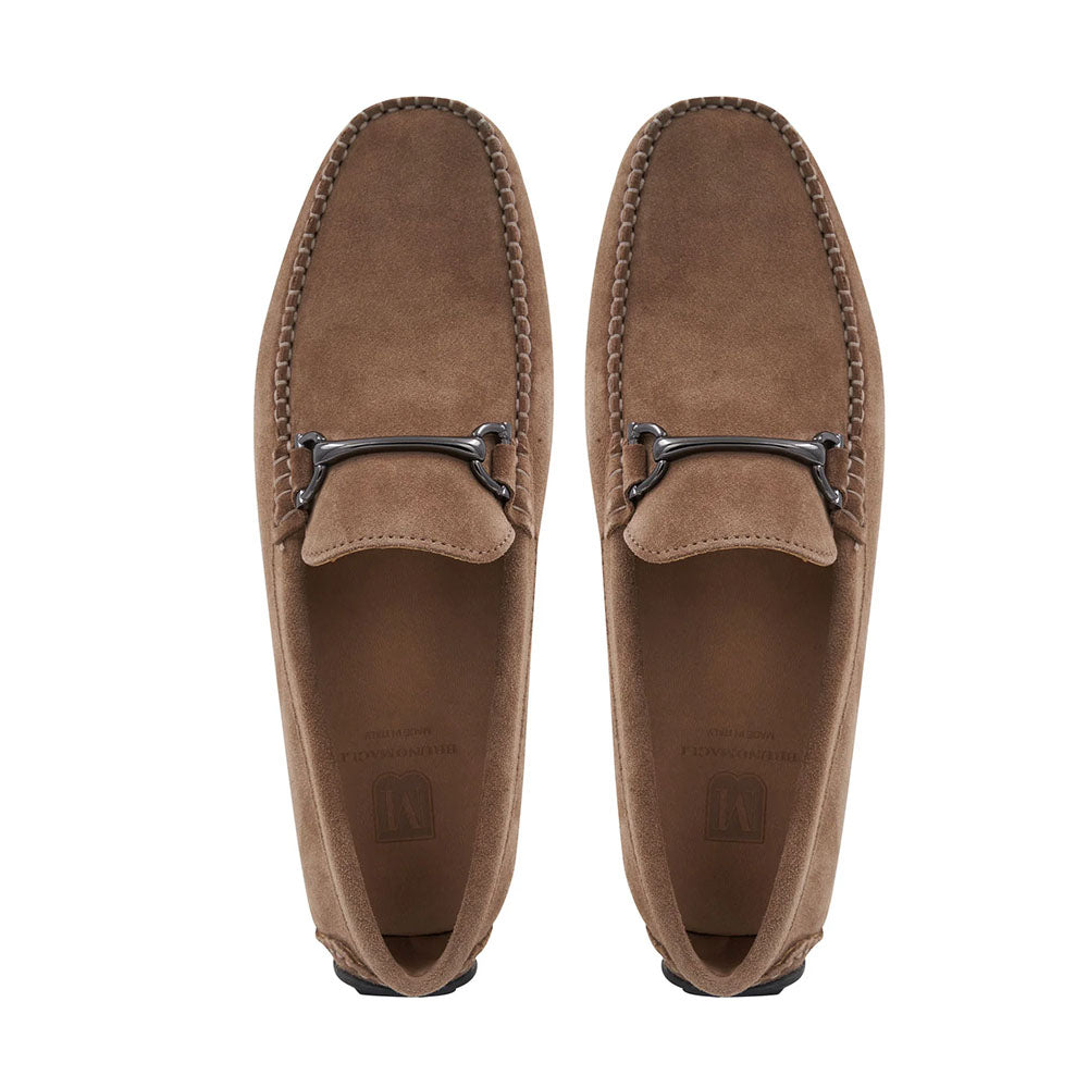 Bruno Magli "M" Collection Parker Suede Bit Moccasin Taupe