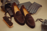 Paul Stuart Lee Suede Penny Loafer Brown