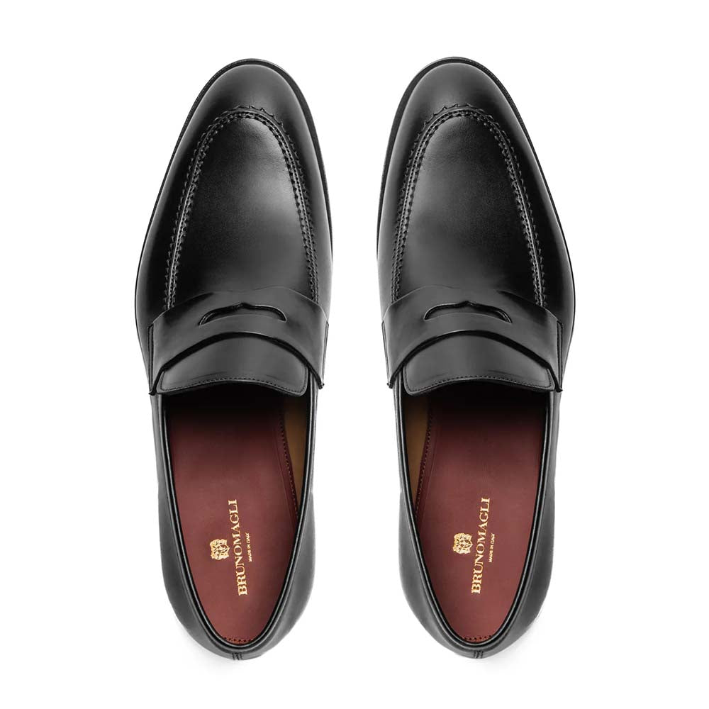 Bruno Magli Payton Burnished Penny Loafer Black