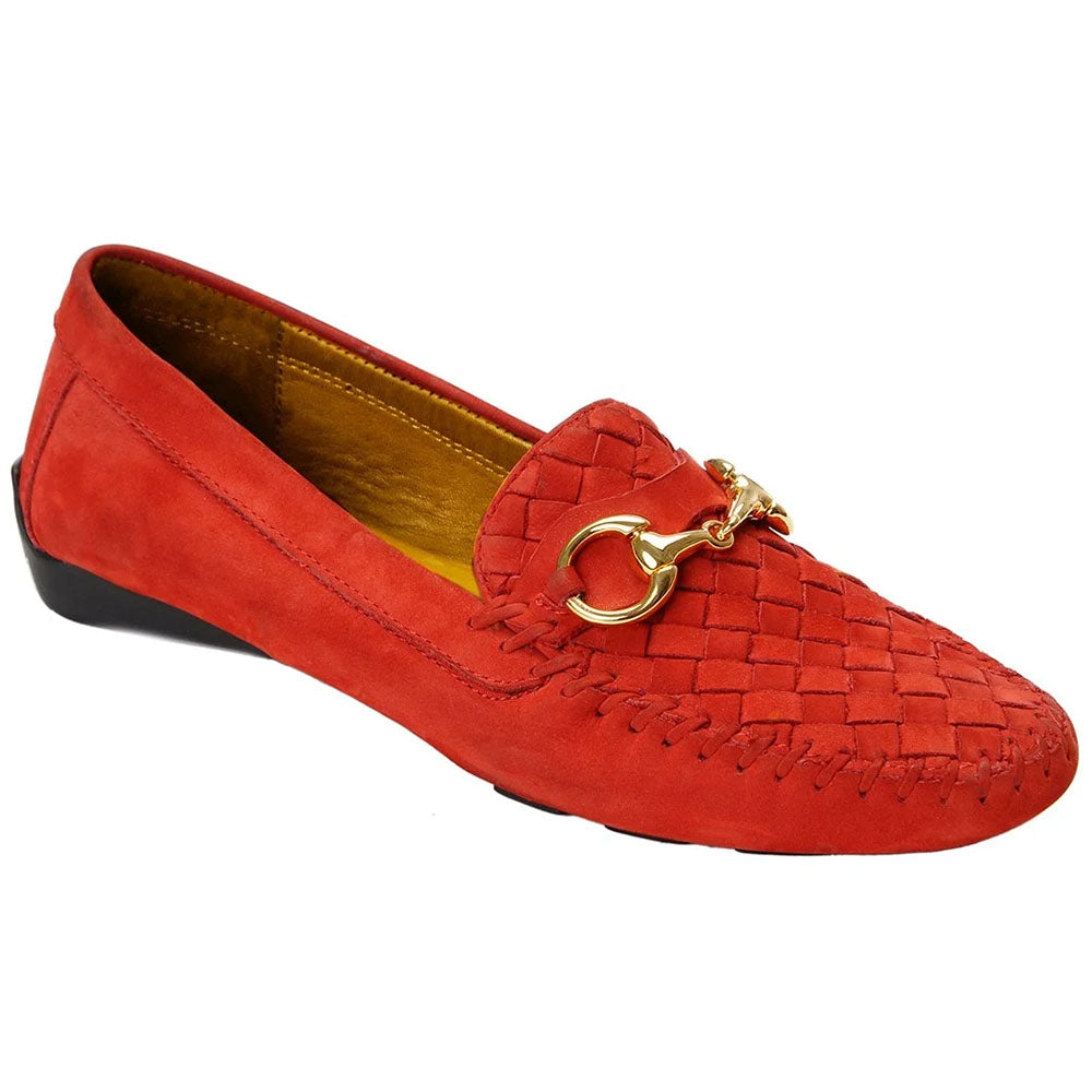 Robert Zur Women's Perlata Suede Driving Shoes Red