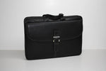 Torino Leather Portfolio Brief in Tumbled Leather - Black