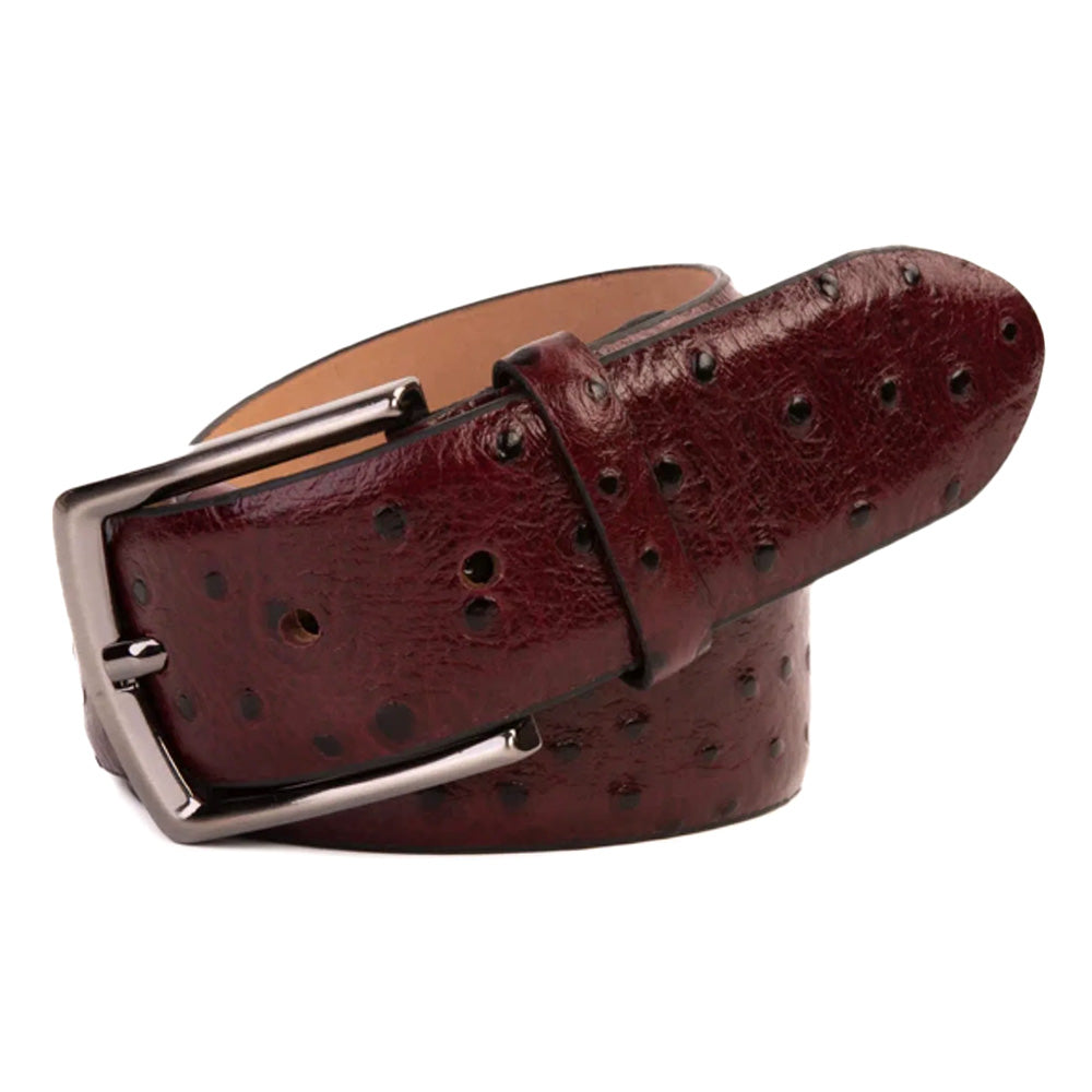 Vinci Leather The Porto Alegre Burgundy Leather Belt