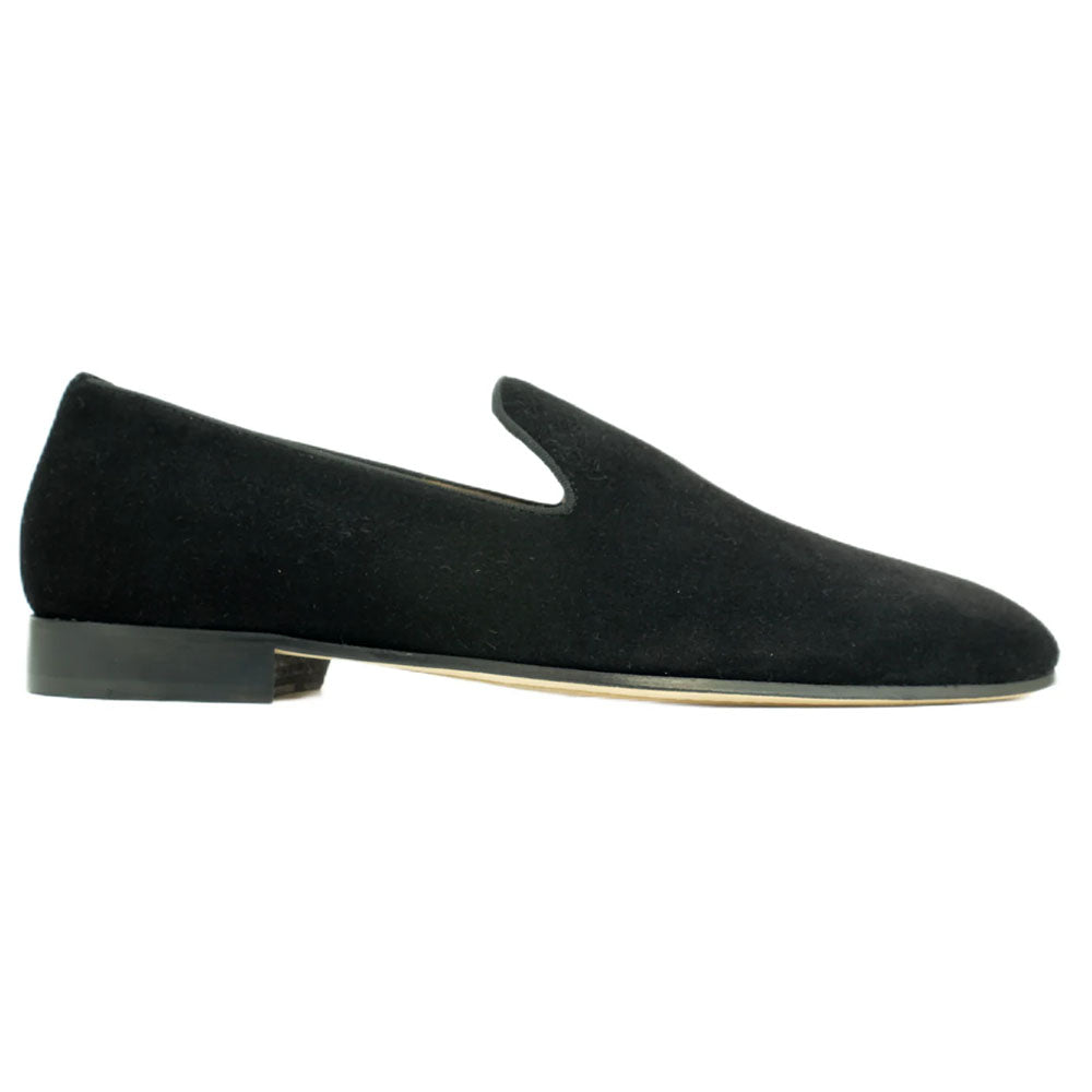 Alan Payne Prego Velour Suede Loafer Black