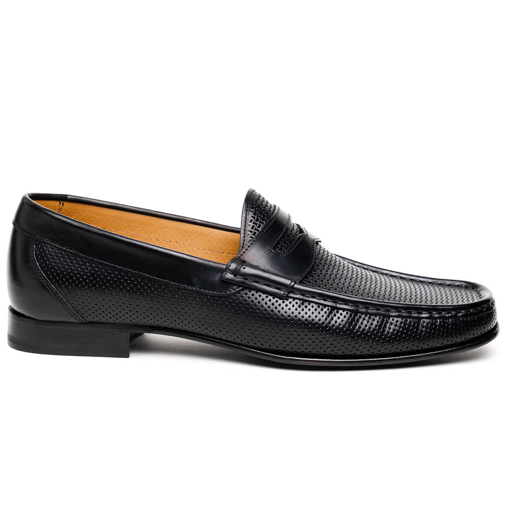 Calzoleria Toscana Q479 Parma Calfskin Penny Loafers Black