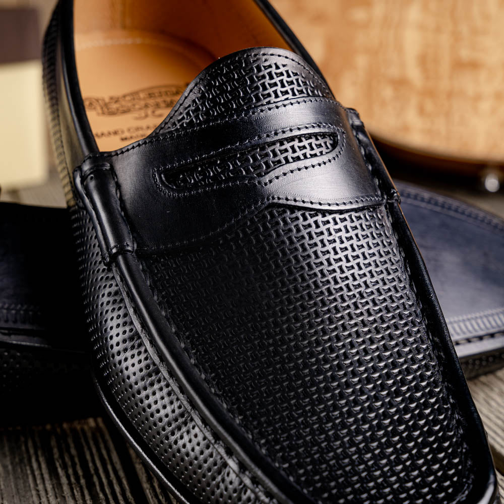 Calzoleria Toscana Q479 Parma Calfskin Penny Loafers Black