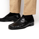 Calzoleria Toscana Q479 Parma Calfskin Penny Loafers Black