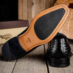 Calzoleria Toscana Q979 Woven Wingtip Lace Up Shoes Black