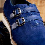 Calzoleria Toscana Q982 Velour Suede Monkstrap Blue
