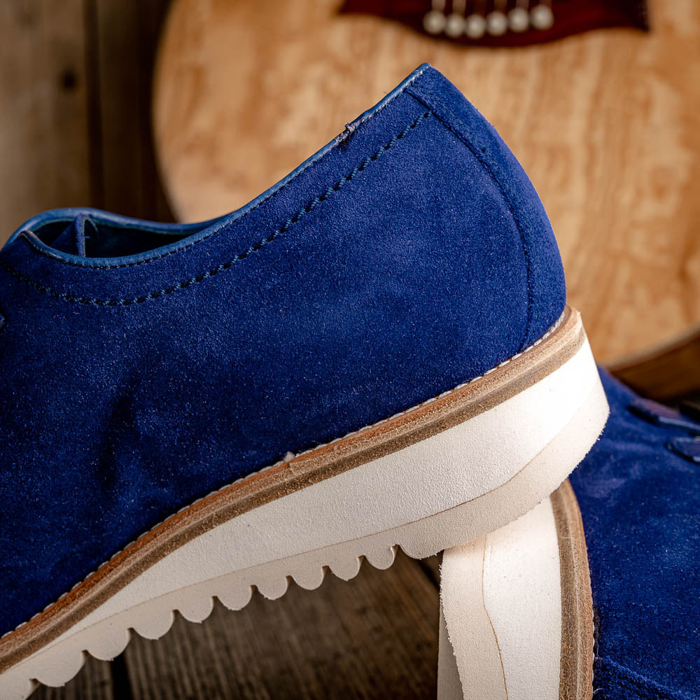 Calzoleria Toscana Q982 Velour Suede Monkstrap Blue